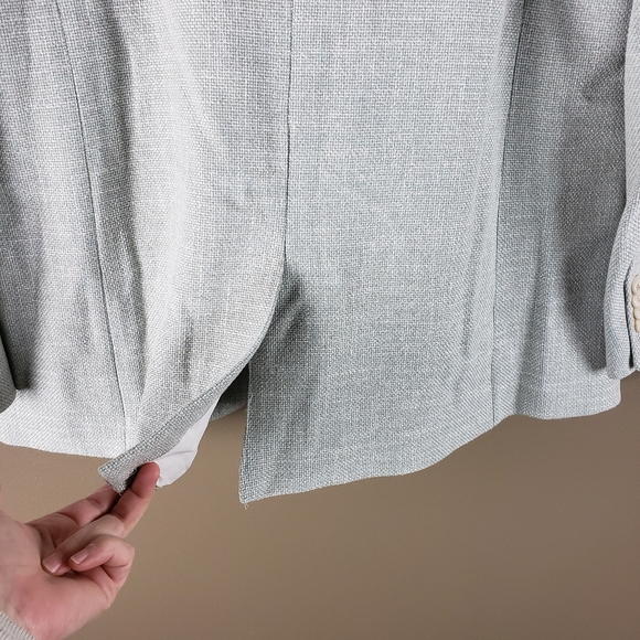 EUC✨ H&M women's large light green blue spring tweed blazer - Picture 11 of 12